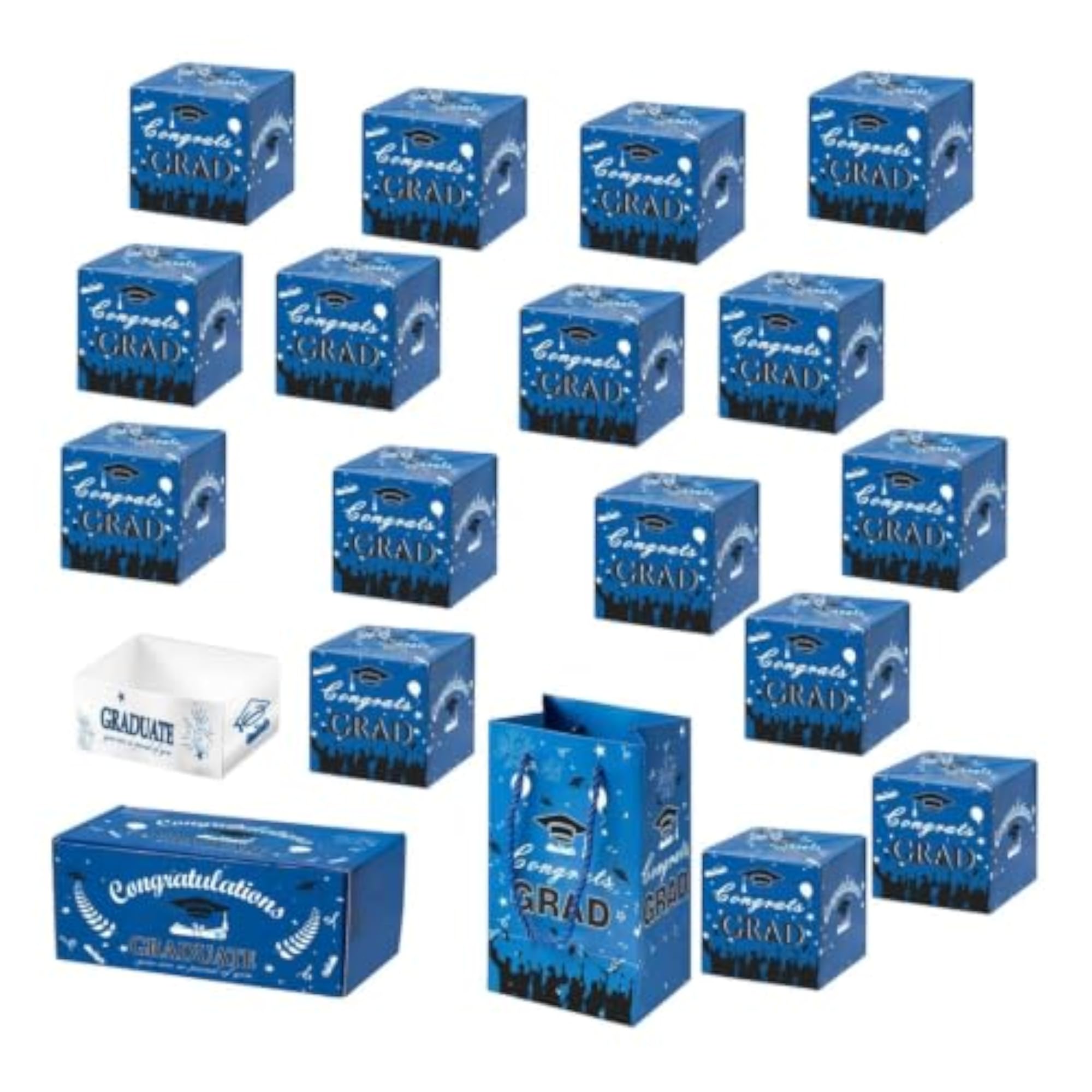 Graduation Gift Box Compact Sturdy, High School Blue